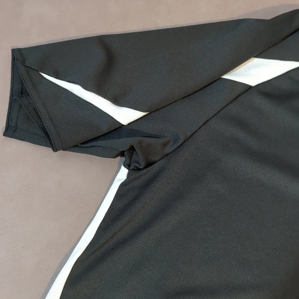 Adidas climalite XL polo open collar black white 100% polyester rn # 883877